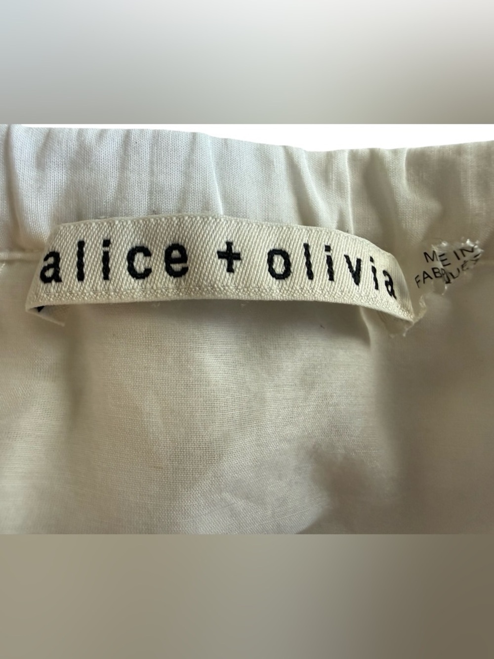 Alice + Olivia Mandara Ruffle Smocked Waist Crop Top White Size S cotton/silk - Picture 4 of 7